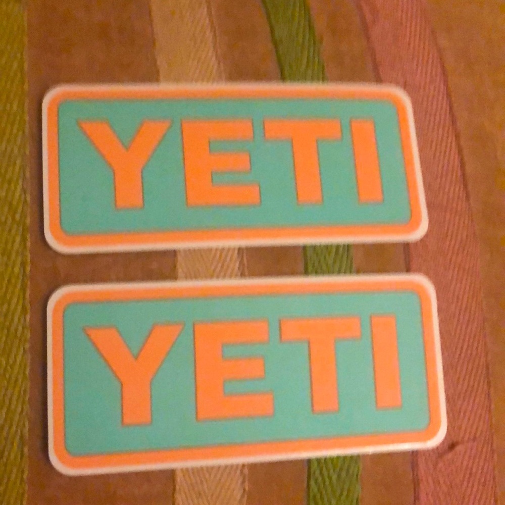 YETI 2 Teal&Orange Stickers